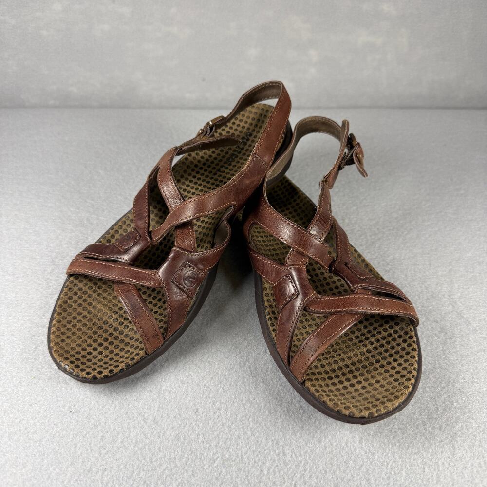 Womens Merrell Agave Brown leather sandals - arch support comfort strappy size 6